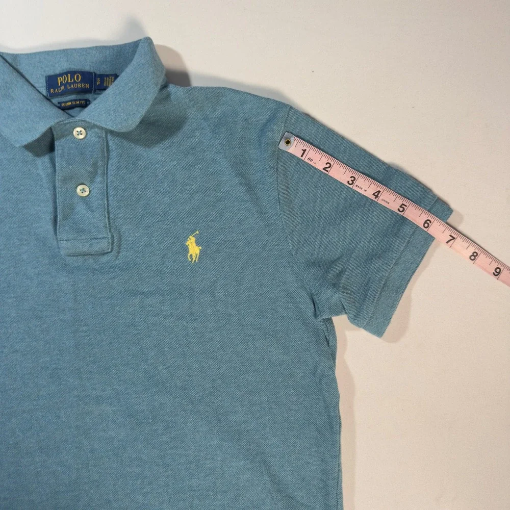 Polo Ralph Lauren Polo Shirt Kids Small Blue Excellent Custom Slim Fit Cotton